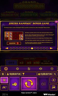 Jokers Rampage Bonus Game