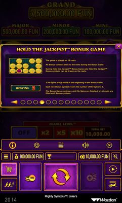 Hold the Jackpot Bonus Game