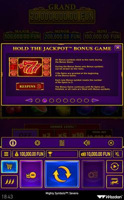 Hold the Jackpot Bonus Game