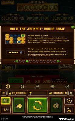 Hold the Jackpot Bonus Game