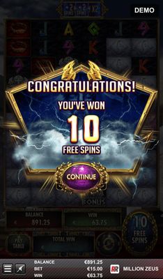 10 Free Spins Awarded