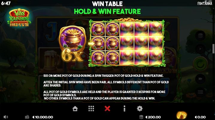 Hold and Win Feature