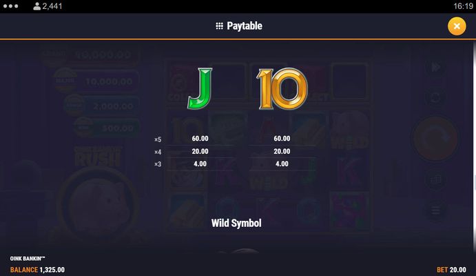 Low Value Symbols Paytable 2