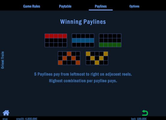 Paylines 1-5