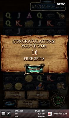 10 Free Spins Awarded