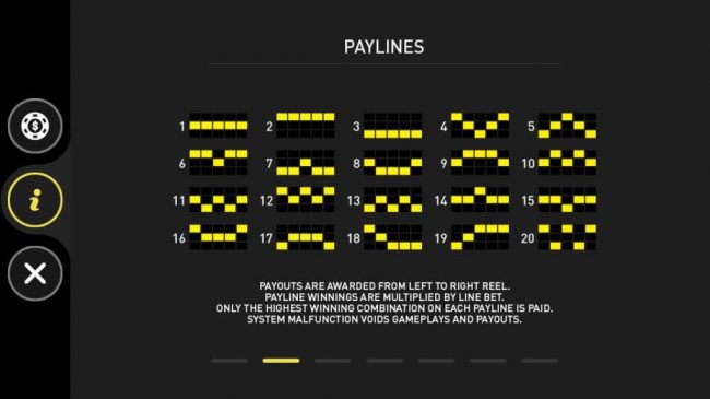 Paylines 1-20