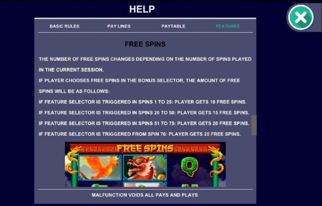 Free Spins Feature Rules