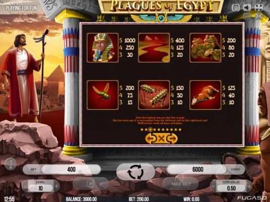 High value slot game symbols paytable