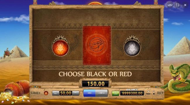 Gamble Feature - To gamble any win press Gamble then select Red or Black.