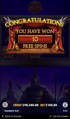 10 Free Spins Awarded