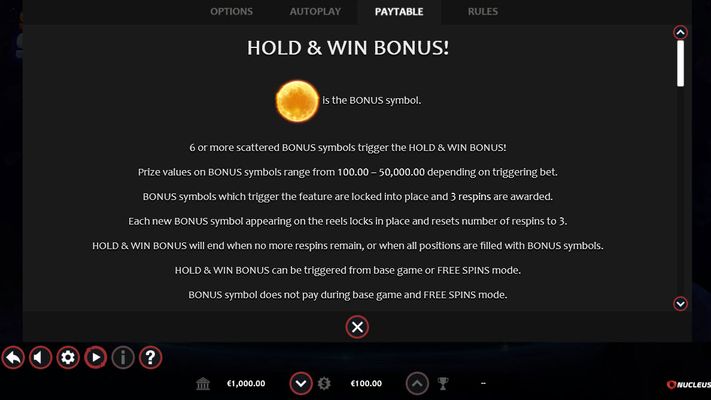 Hold and Win Feature