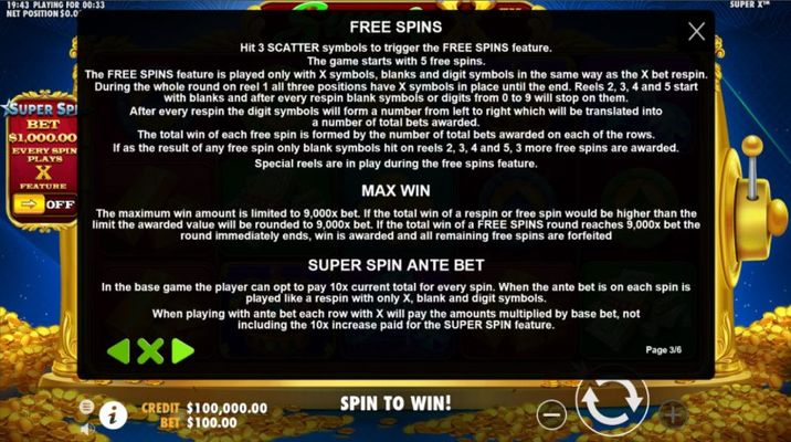 Free Spin Feature Rules