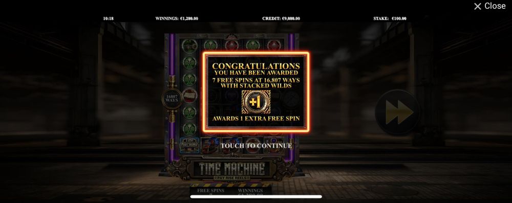 7 Free Spins Awarded