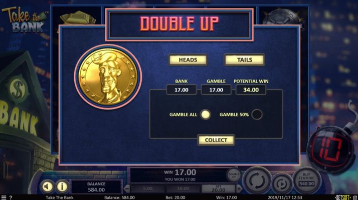 Heads or Tails Gamble Feature