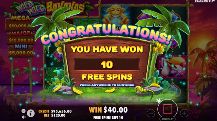 10 Free Spins Awarded