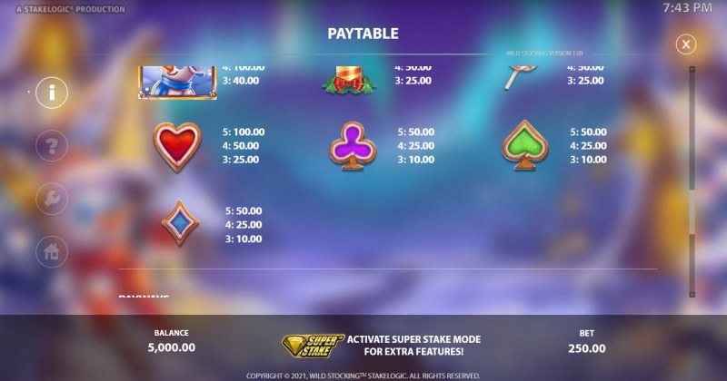 Paytable - Low Value Symbols